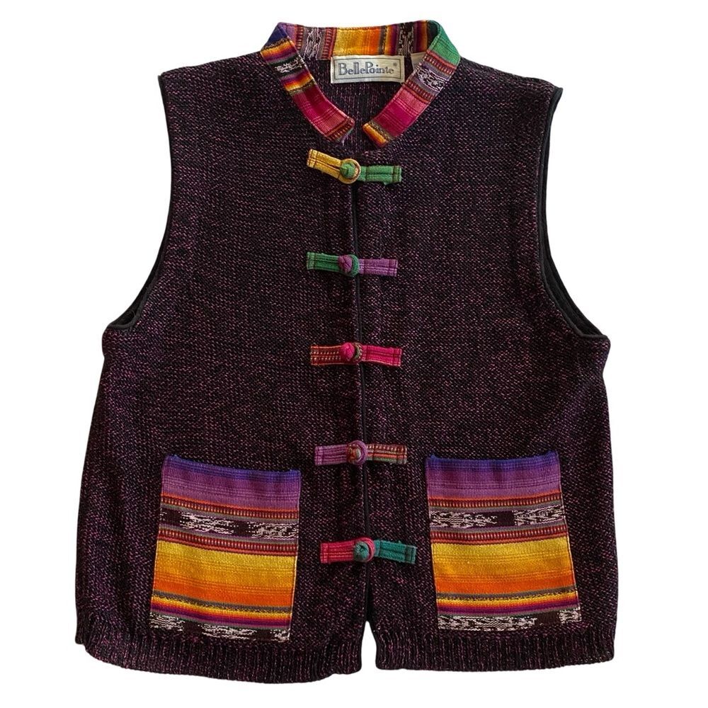 Vintage BellePointe Cotton Ramie Rayon Sweater Vest Size Small